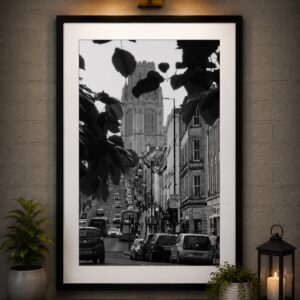 Park Street Bristol framed wall art with Wills Memorial Building