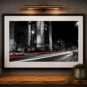 Framed Wills Memorial Building light trails Bristol wall art
